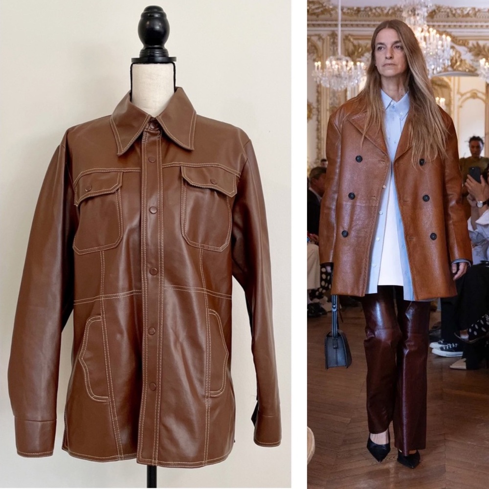 Vintage 70s Faux Leather Jacket - Picture 1 of 10